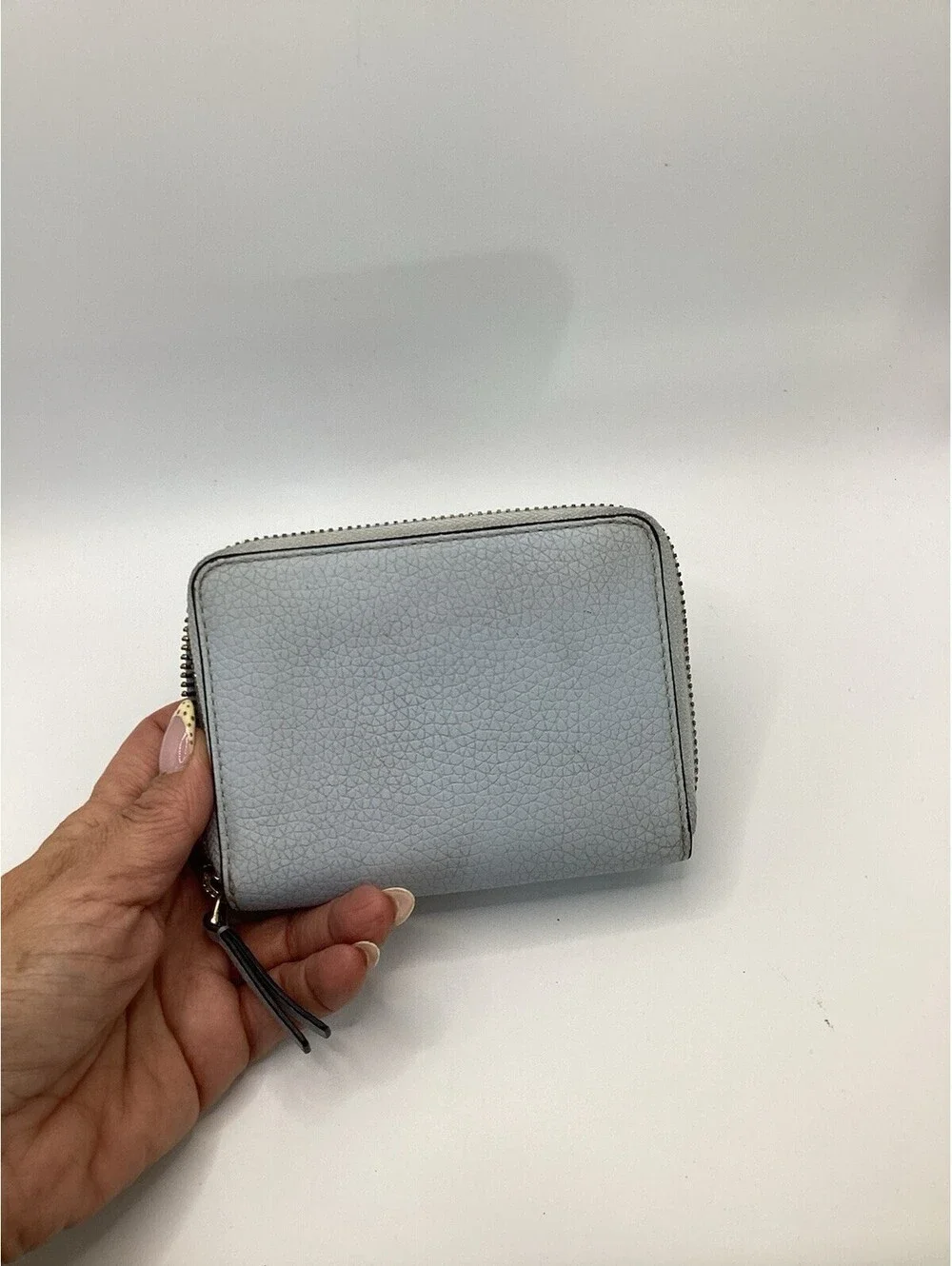 Tory Burch Robinson Blue Saffiano Leather Zip Around Continental Wallet
